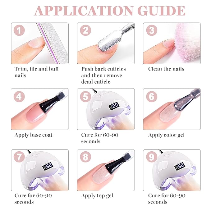 RARJSM Nude Light Pink Rainbow Glitter Rubber Base Coat Gel Nail Polish Natural Skin Tone Iridescent Shimmer Brush on Extend Jelly Gelpolish Soak Off Curing Requires 15ml Salon Home French Manicure