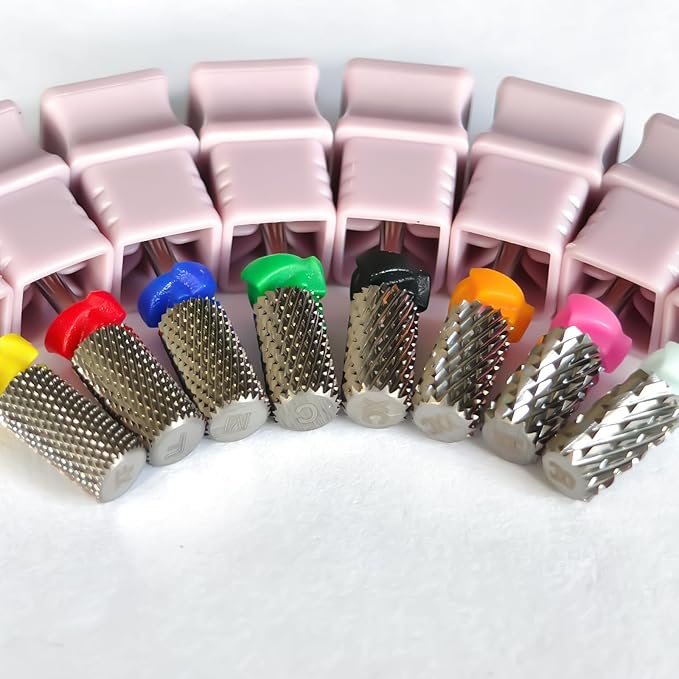 Super Cut Large Barrel Nail Drill Bits for Professional Users, 3/32'' Tungsten Carbide Bits, Upward Deep Cut, Remove Hard Gel Fast, Right Hand Use, Manicure Cuticle Gel Polishing, Quadruple Coarse.