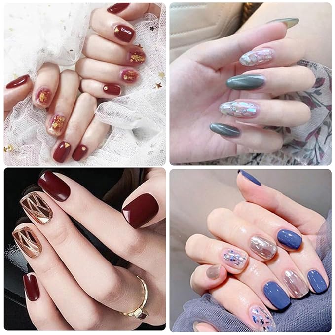 WOKOTO 20 Sheets Cute Colorful Nail Polish Stickers Stick On Nail Polish Strips For Nails Art Polish Stickers With Nail File Gel Nail Wraps Strips Stickers Mix-Design Nail Gel Stickers For Women