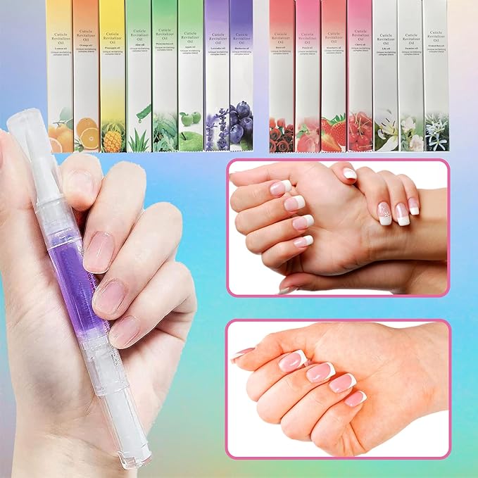 15 PCS Cuticle Oil Pen,Nail Oil Cuticle Pens for Nails Moist and Treatment,15 Fruit Plant Fragrance Cuticle Repair Oil Pen for Nail Care,Nail Cuticle Oil Pen Nourishment Polish with Vitamins