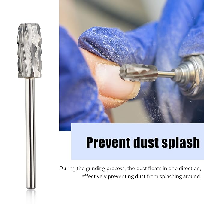 QUNZHAO Nail Drill Bits Dust Droof Bit Tungsten Steel Fast Remove Acrylic or Hard Gel 3/32" Shank - Manicure, Nail Art, Drill Machine Accessories (4X Extra coarse-4XC, Silver)