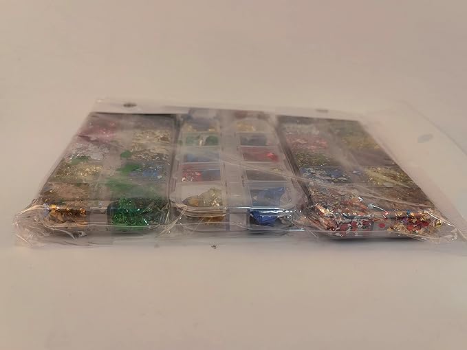EBANKU Nail Foil Flakes Laser 36 Grid Holographic Nail Art Paillette Chip for Nails Decorations Nail Glitter Flake Decals for Party Festival