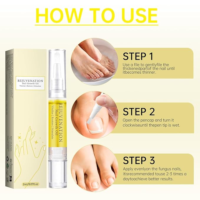 Nail Growth Oil, Rejuvenation Nail Oil Pen, Natural Rejuvenation, Instant Nail Strength, Cuticle Oil for Nails, Nail Strengthener for Moisturize Strengthen Brighten Nails Care (3pcs)