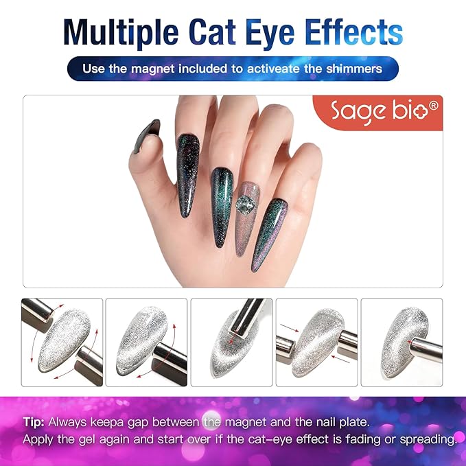 Cat Eye Gel Nail Polish, 15ml Magnetic Gel, High-Gloss, Long-Lasting, Magnetic Stick for DIY Manicures, 3D Effect, Rich & Vibrant Colors, 01