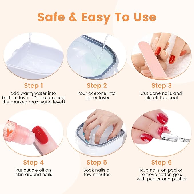 Wifniee Nail Soaking Bowl: 2PCS Soak Off Gel Nail Polish Dip Powder Remover Bowl for Hand Finger- Acetone Proof Manicure Bowl for Salon Home (S1-Black)
