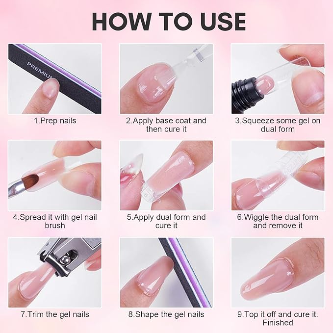 Makartt Poly Nail Gel-50ML-Mint Green Color, Strong Builder for Extension Overlay Strengthener 3D Diy, Multifunctional, Long-lasting for Nails Manicures Home Salon-Minty Mist