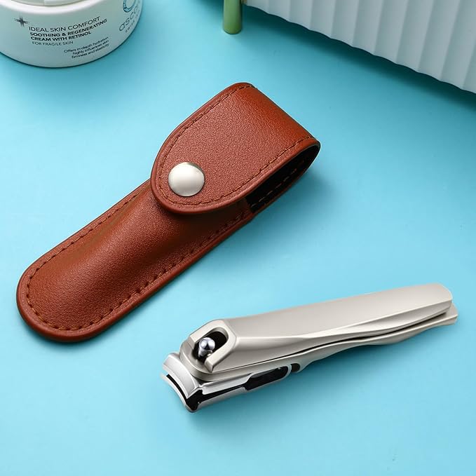 Nail Clippers for Seniors, 360 Degree Rotary Fingernail and Toenail Clippers with Long Handle Ultra Sharp Sturdy Stainless Steel Heavy Duty Large Toe Nail Clippers for Thick Nails Built-in Nail File