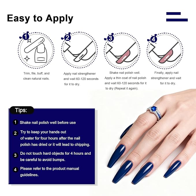 16.5ml Dark Blue Perfume Nail Polish Large Volume Quick Dry Nail Polish, Long Lasting Shine, Fingernail Toenail Nail Art DIY Home Travel Nail Art Gift