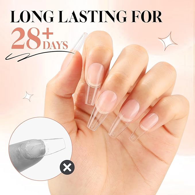 UNA GELLA Gel Nail Glue, Solid Nails Gl ue Gel 40ml Lamp Curing Needed Soak Off G LUE Strong Nail G LUE G el for Acrylic Fake Nails Tips Extension Press On Nails for Gelly Tips