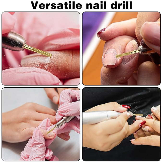 2Pcs Cleans Dead Nail Supplies, Carbide Drill Bits Remover Nail Drill Bits, Drill Bits Nail Tech Suitable for Nail Drill, Cuticle Bit for Electric Cuticle Drill Bits Nail File Nail Bits for Nails