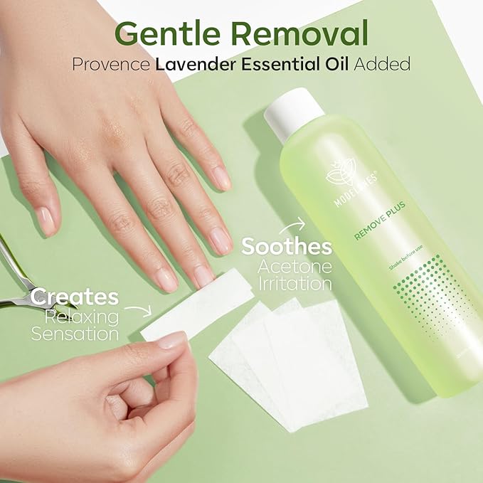 Modelones Acetone Nail Polish Remover, Professional Gel Polish Remover, Nail Glue Remover Natural Formula with Jojoba Oil for Nail Moisturizing & Care, Acrylic Dip Powder Remover(8 FL.Oz.), Cucumber