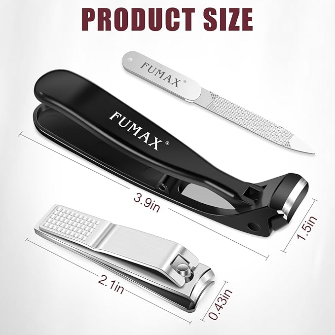 Toenail Clippers for Thick Toenails with Wide Opening, Large Long Handled Angled Toe Nail Clippers for Thick Nails for Seniors, Heavy Duty Nail Clippers with Catcher Gifts for Men & Women