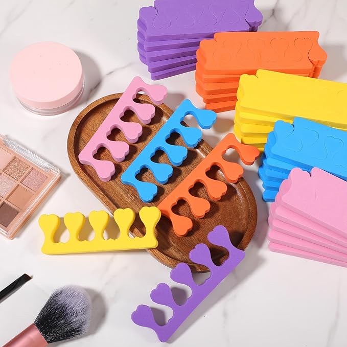 500 Pcs (250 Pairs) Toe Separators Pedicure Tool Kit Soft Toe Spacers for Pedicures Spreaders Finger Dividers for Women Men Feet Nail Toenails Art Painting Polish Spa(Multicolors)