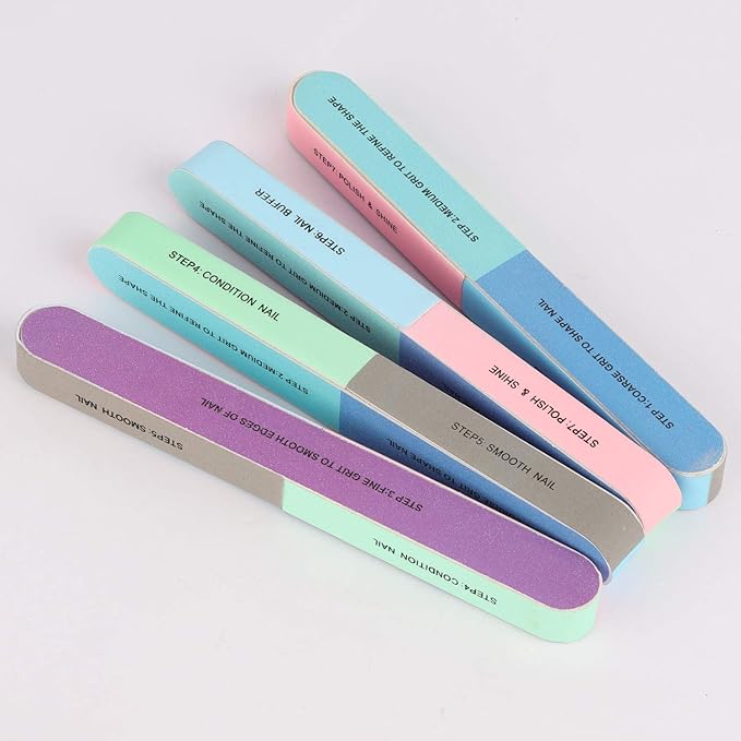 12 Pieces 7 Way Nail Files and Buffers, Professional Nail Buffing Files Buffing Block for Shaping, Contouring, Smoothing, Polishing, Shining Natural Nails (Pack of 2)