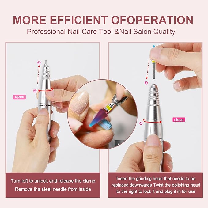 3/32" 2PCS Clean Umberllas Bits Extra Fine Grit Carbide Cuticle Cleaner Bit for Electric Nail Drills – Professional Manicure Tool for Nail Salons and Home Use (XF Grit. Purple)