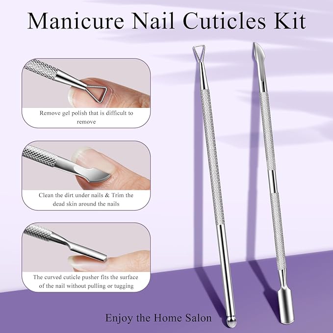 Nail Soaking Bowl, IKOCO Gel Nail Polish Remover Kit with Manicure Bowl, Cuticle Oil, Easily Soak off Dip Powder Remover for Salon-Quality Results at Home, Purple