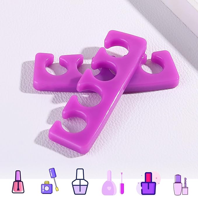 Toe Separators for Women, 2 Pairs Soft Silicone Pedicure Toe Separators Toe Dividers for Nail Polish Washable Spacers Manicure Tools Salon Supplies separadores de dedos de los pies