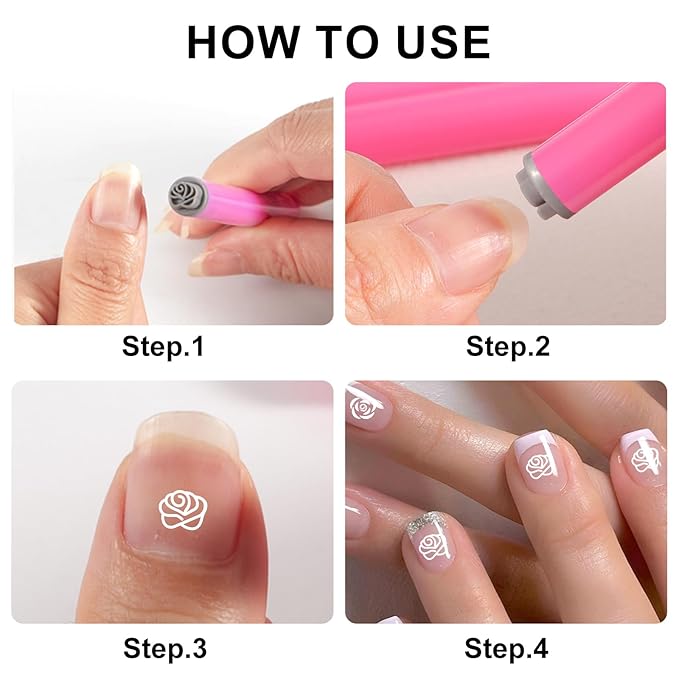 WOKOTO 10pcs Nail Art Stamp Pen Set, Flower Butterfly Nail Stamper Tools For Women Various Pattern Nail Stamping Pens, Nail Design Stamp Ideal Nail Accessories For Home DIY Stamper Nails Kit