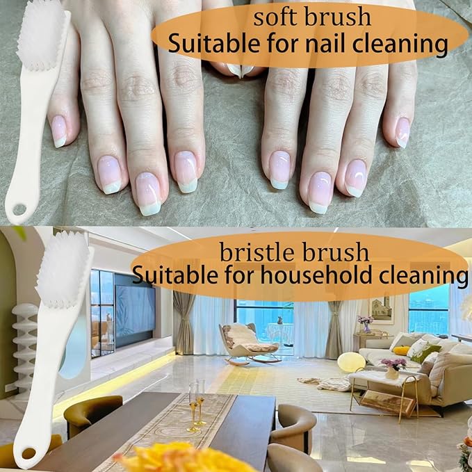 Nail Cleaning Brush,Handle Grip Nail Cleaning Brushes for Toes Fingernail,Nail Stain Removing Brush,Laundry Scrubbing Brush Shoes Cleaning Brush,4 Pieces