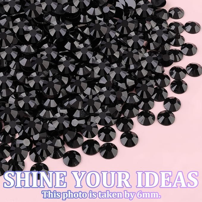 30000Pcs Resin Rhinestones for Bedazzling with Tweezers, Black Rhinestones for Crafting with B7000 Jewelry Glue for DIY Crafts Clothing Tumblers Shoes Fabric Nail Art