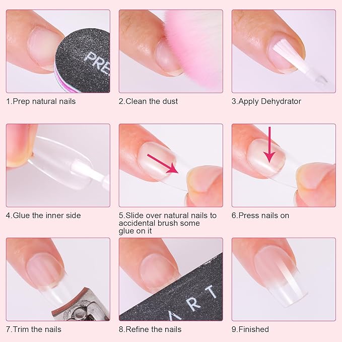Makartt Super Strong Nail Glue for Acrylic Nails: 7ML 3 Pcs Brush on Nail Glue for Nail Tips Press On Nails Ultra Quick,Long Lasting,Easy to Use False Nail Glue for Glue on Nails Fake Nails DIY Nails
