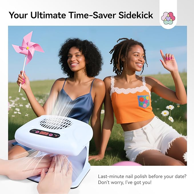 SAVILAND Essentials 5X Faster Dry Nail Dryer: 300W Strong-Air Nail Dryer for Regular Polish Smart Sensor Nail Polish Dryer Warm & Cool Wind Dual Air Dual Modes Battery-Free Nail Fan Home Salon Use