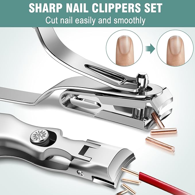 Stocking Stuffers 2025, Toenail Clippers for Thick Toenails for Seniors - Wide Jaw Nail Clippers for Men & 360 Degree Rotary Toenail Clippers for Seniors, Christmas Xmas Presents Gifts for Adults
