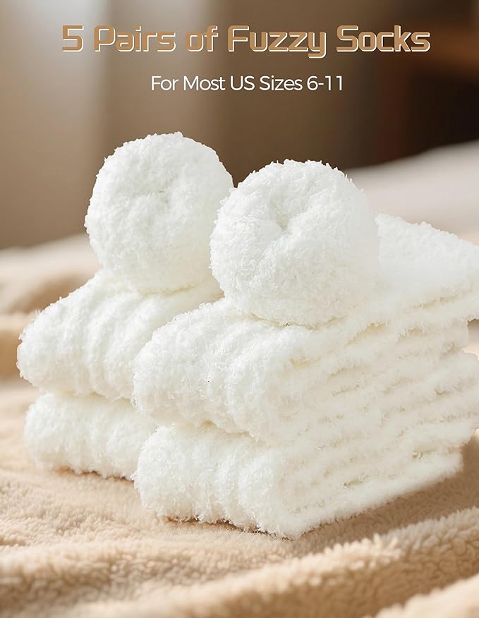 TEHOOK Warm & Cozy Gifts for Women, Stocking Stuufers, Fluffy Fuzzy Plush Sleeping Slipper Socks - Soft Warm Fabric