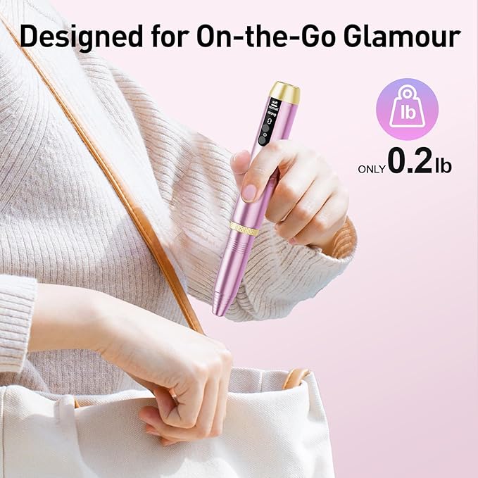 Cordless Nail Drill, Portable Electric Nail File with 11 in 1 Nail Drill Bits for Acrylic Gel Dip Powder Nails, Rechargable Efile Nail Drill Machine Kit for Home Manicure Pedicure, Purple