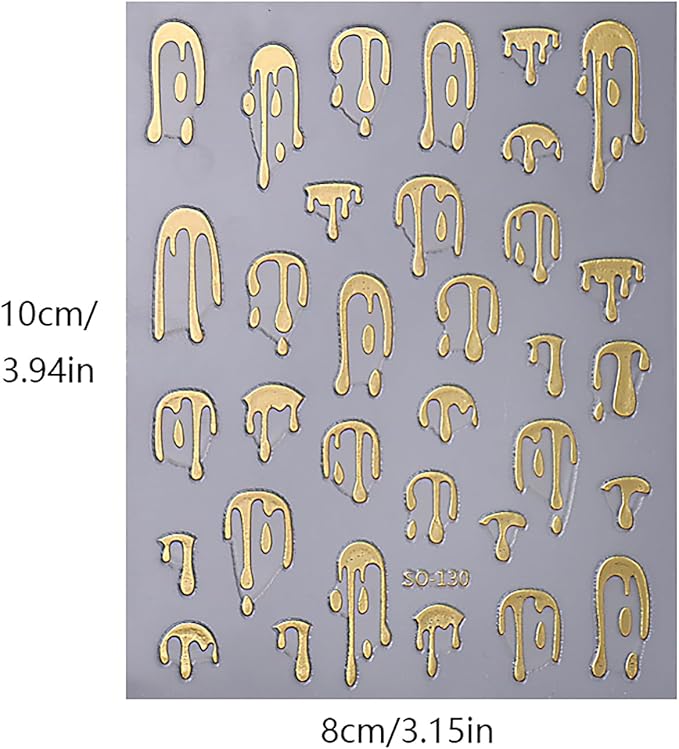 8Pcs Halloween Nail Stickers Colorful Bloody Nail Art Stickers 3D Self Adhesive Nail Decals Blood Drop Design Halloween Nail Decorations DIY Manicure Supplies for Women Girls Nails Accessories