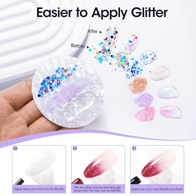 Gellen 7 in 1 Multifunctional Blending Gel in a Bottle - Blooming Gel, Nail Glue, Nail Strengthener, Home Salon DIY Manicure for Women Girls