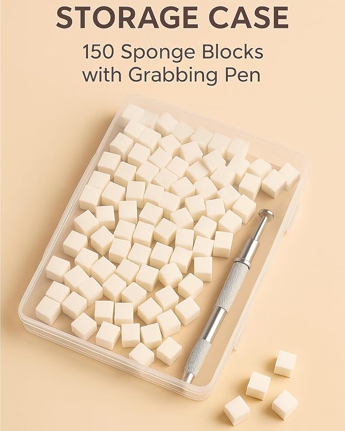 150PCS Nail Sponges for Ombre Nail Art with 1 Grab Pen β Gradient Nail Art Tool Set with Storage Case β DIY Nail Design Accessories for Salon & Home Use