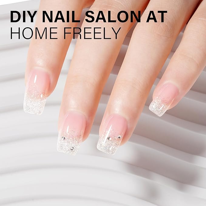AILLSA Clear Builder Gel 7 In 1 Hard Gel Polish for Thickening Natural Nails Transparent Extension Gels Strengthener Gels Nail Polish Rhinestone Glue for Nail Art Base Coat Needed 0.51 Oz