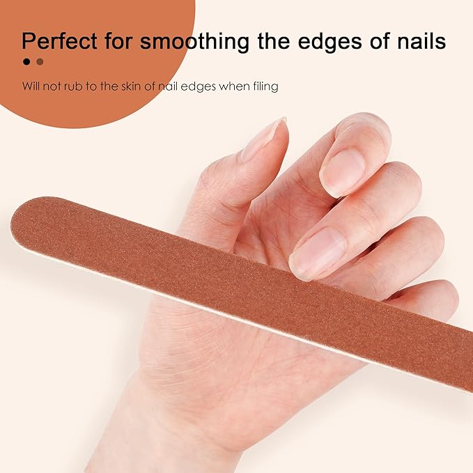 Canvalite Nail File Large Emery Boards for Nails,180 Grit Nail Files for Natural Nails, Thin Emory Nail File Pack Manicure Tool for Home Use 25PCS