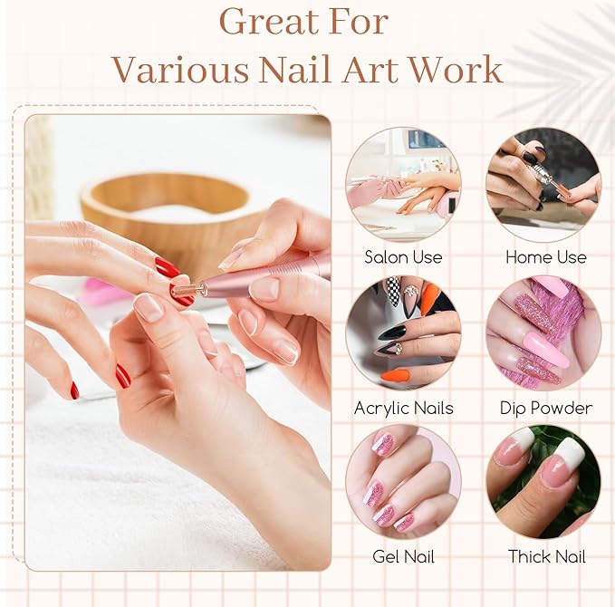 Nail Drill Bits Smooth Top 2PCS, Drill Bits for Nails Tungsten Carbide Bits for Acrylic, 3/32" Safety Nail Bits for Removing Acrylic/Hard Gel for Salon Experienced, Extra COARSE(XC)
