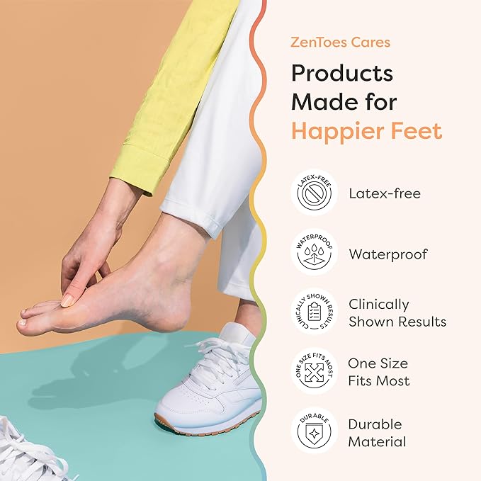 ZenToes Hydrocolloid Bunion Pads - Waterproof Gel Cushions for Bunion Relief, Blister Prevention & Foot Protection - Invisible, Breathable, All-Day Adhesive - 15 Count