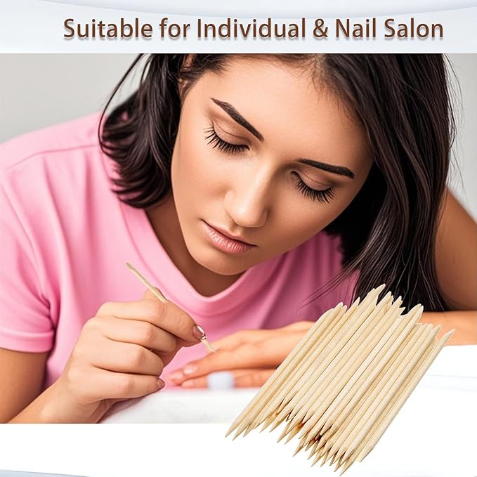 GOLD HONEY 180PCS Orange Sticks for Nails in Boxed - 4.5 Inch Double Sided Orange Wood Sticks for Nails Used - Professional Manicure & Cuticle Remover - Manicure Pedicure Tool