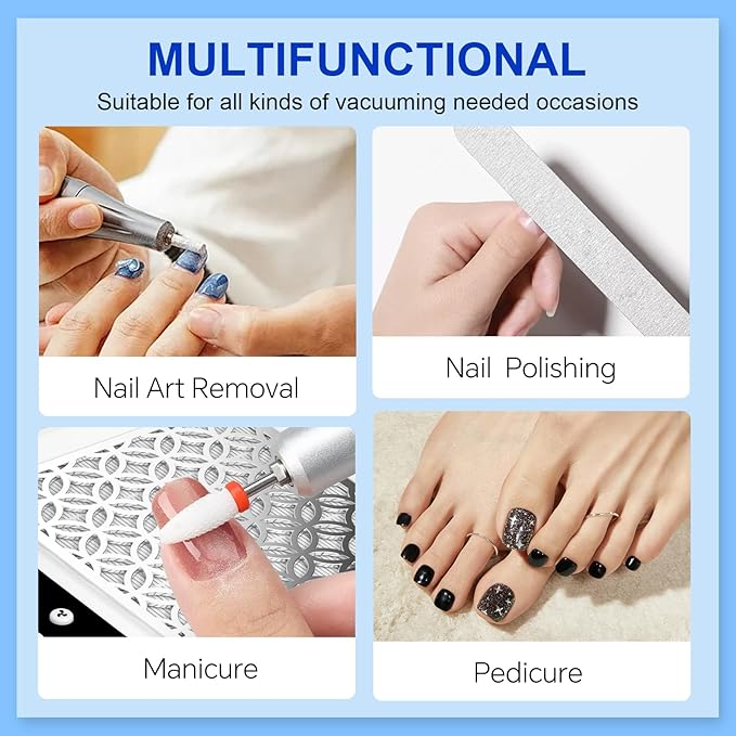 Nail Dust Collector - Ultra-Quiet & Powerful Dust Collector for Nail Techs, Professional Nail Dust Extractor, Perfect for Acrylic Nails, Salon & Home Use