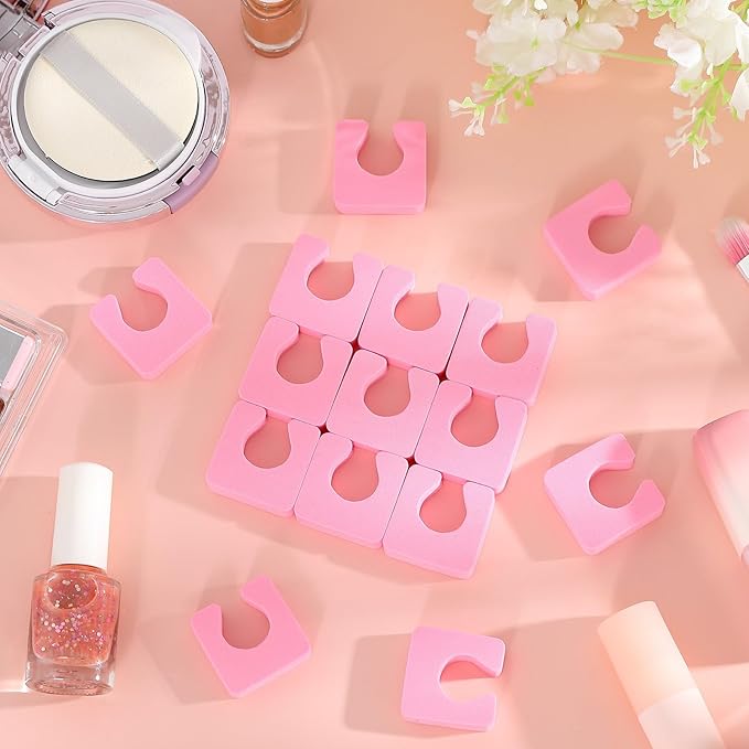 Mumufy 1000 Pcs Individual Toe Separators Bulk Soft Foam Comfortable Pedicure Toe Separators Dividers for Women Men Art Manicure Feet Nail Polish Painting Spa(Pink)