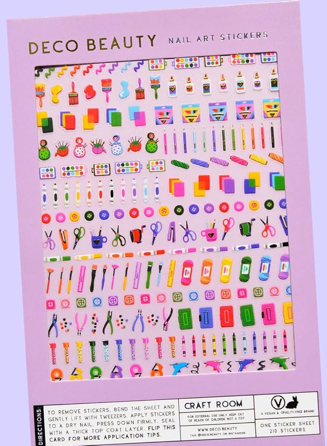 Deco Beauty Craft Room Nail Stickers - Lightweight & Easy-to-Apply Nail Art with Trendy Designs - Durable & Long-Lasting Nail Stickers for Women, Ideal for DIY Manicures & Salon-Quality Nails