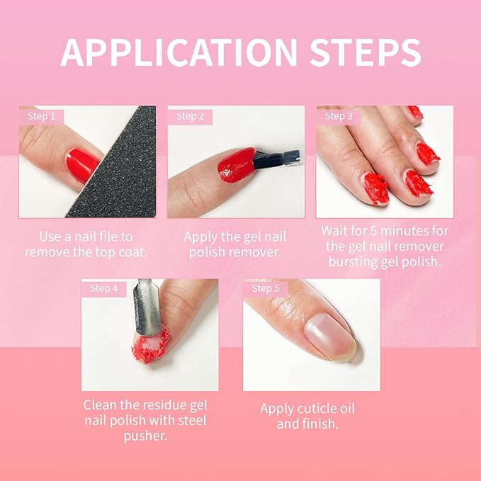 JEWHITENY Gel Nail Polish Remover Set: 2 Bottles of 10ml Nail Polish Remover and two manicure tools,Quickly and Easily Remove Nail Polish Without Soaking or Wrapping professional Gel Remover for Nails