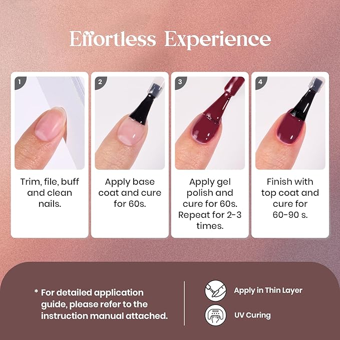Beetles Fall Gel Nail Polish Set, 23Pcs Brown Burgundy Red Nude Pink Winter Gel Polish Set with Base Top Coat Verse of Roses Kit, Soak off Uv Gel Golden Glitter Holiday Nail Gift for Women