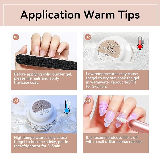 Solid Builder Gel for Nails 3PCS, 3D Hard Gel for Nail Art Sculpting Non-Stick Hand, Clear White Nude for Modeling, Sculpture, Nail Extension UV/Led Manicure DIY At Home 18g*3Colors