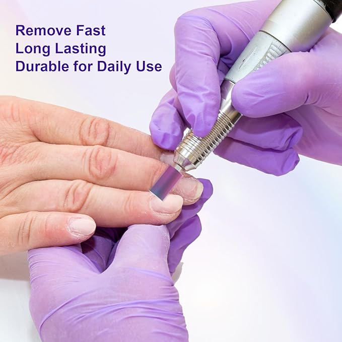 3/32" Large Barrel Bit Tungsten Carbide Nail Drill Bit Safety Bit for Gel & Acrylic Removal, 2- Way Rotating Efile Tip, Salon Electric File Accessory (XXF Girt, Purple)