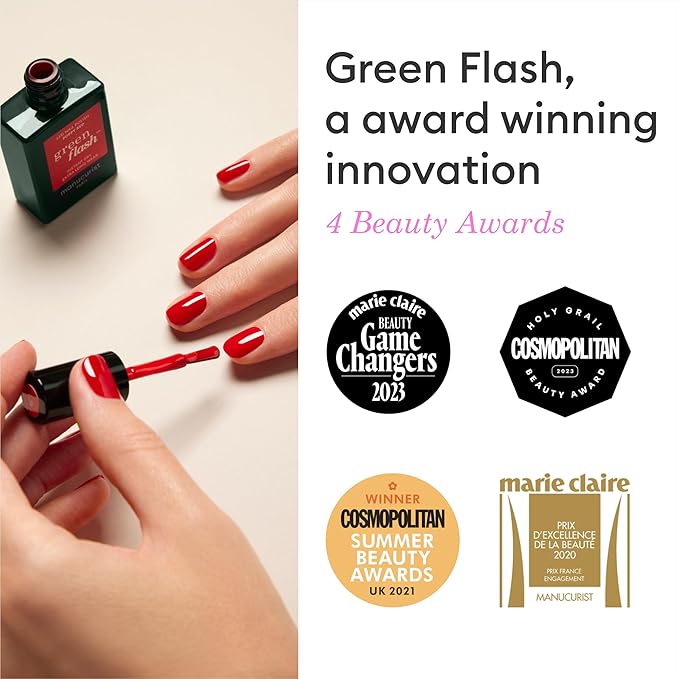 Manucurist - Green Flash Top Coat - Vegan LED Gel Nail Polish Top Coat - 12-Free - Plant-Based Ingredients - Made in France - 0.5 fl oz
