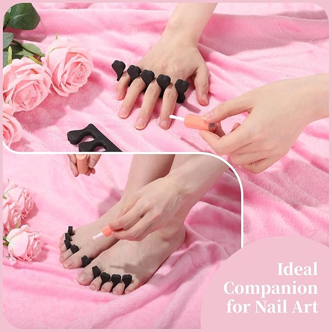500 Pcs Toe Separators, 250 Pairs EVA Sponge Toe Spacers for Pedicure, Painting & Polishing Toe Spreaders, Soft Lightweight Finger Dividers, Pedicure Tools for Home, Salon, Office