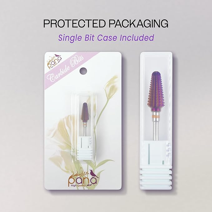 PANA 3/32" Purple Tornado Carbide Nail Drill Bit for Acrylics, Nail Extension, Gel Polish Removal Nail Salon Manicure Pedicure Electric File Tools (2X Coarse - 2XC)