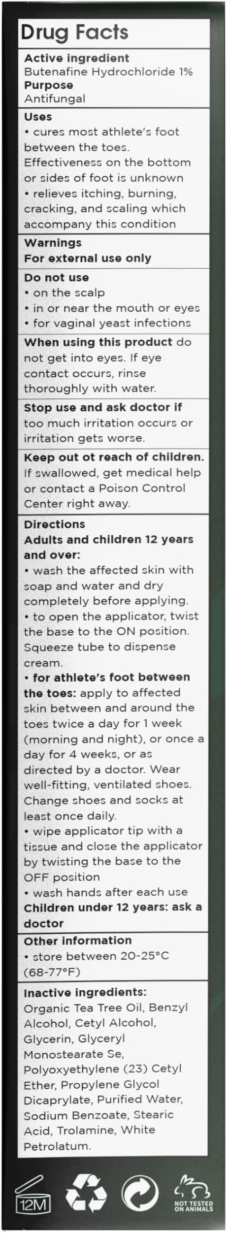 Tea Tree Oil Antifungal Foot Gel | Relieves Jock Itch, Athleteβs Foot & Ringworm | Soothes Itching & Burning | Moisturizes Dry, Cracked Feet | No-Touch Applicator | 1-Week Treatment Option | 20g