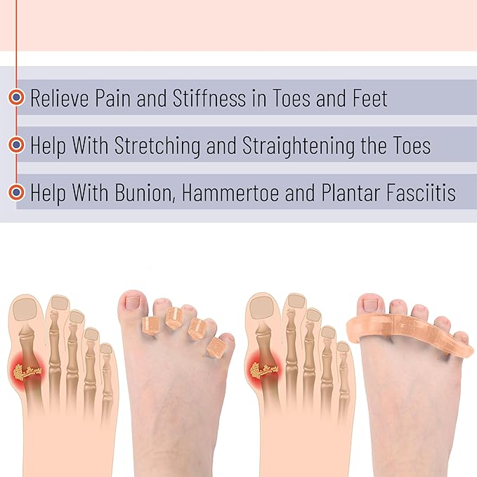 Dr. JK- ToePal Gel Toe Separator, 2 Pairs, Toe Spacers, Bunion Corrector, Christmas Gifts