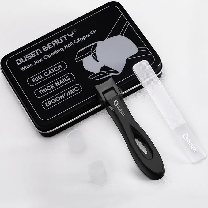 Nail Clippers with Full Catcher, Professional Anti Splash Nail Clipper for Men & Women, Wide Jaw Toenail Clippers for Seniors Thick Nails, Adult Toe Nail Clipper Fingernail Cutter Catch All Clippings